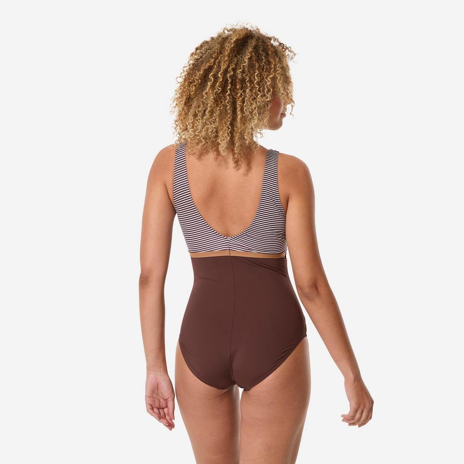 DECATHLON  Maillot de bain 1 pièce natation loisirs aquagym femme, Rosy Marron 