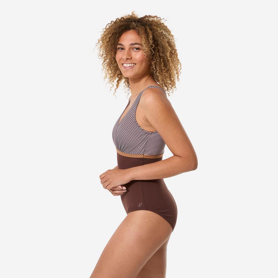 DECATHLON  Maillot de bain 1 pièce natation loisirs aquagym femme, Rosy Marron 