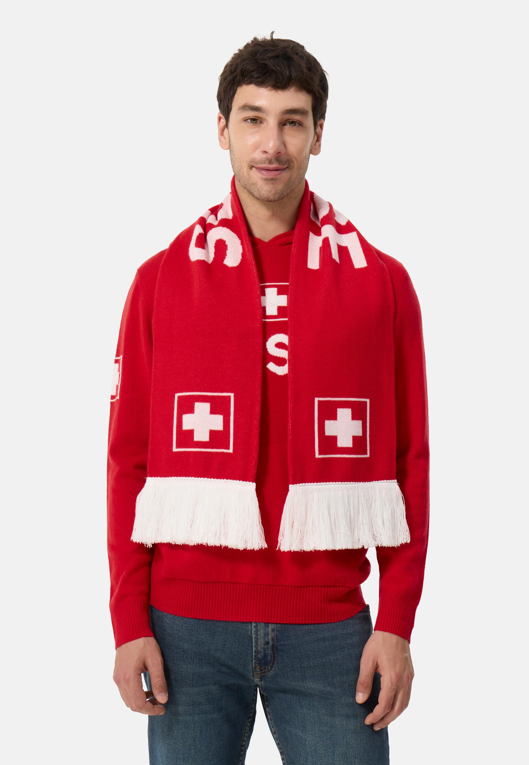 CASH-MERE.CH Einfarbiger Schal mit Fransen  