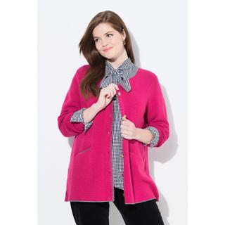 Ulla Popken Long Strickjacke Hirsch-Stickerei A-Linie Rundhals  