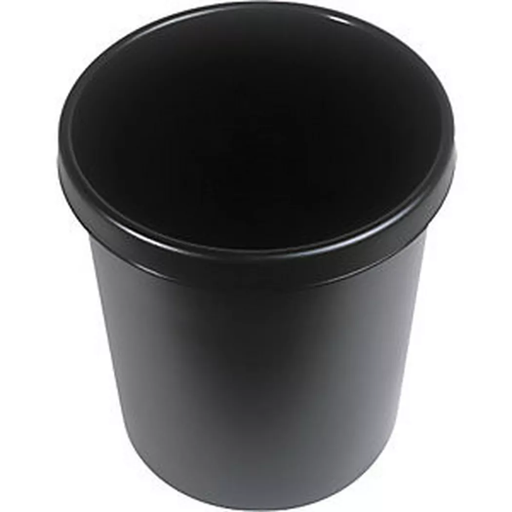 HELIT – Kunststoff-Papierkorb, Volumen 30 l, HxØ 405 x 350 mm, VE 5 Stk., L, Schwarz