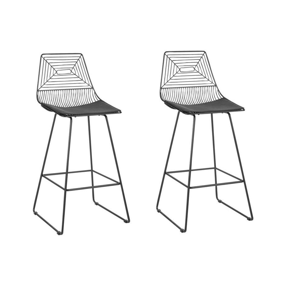 Set mit 2 Barstühlen aus Stahl Industriell BISBEE