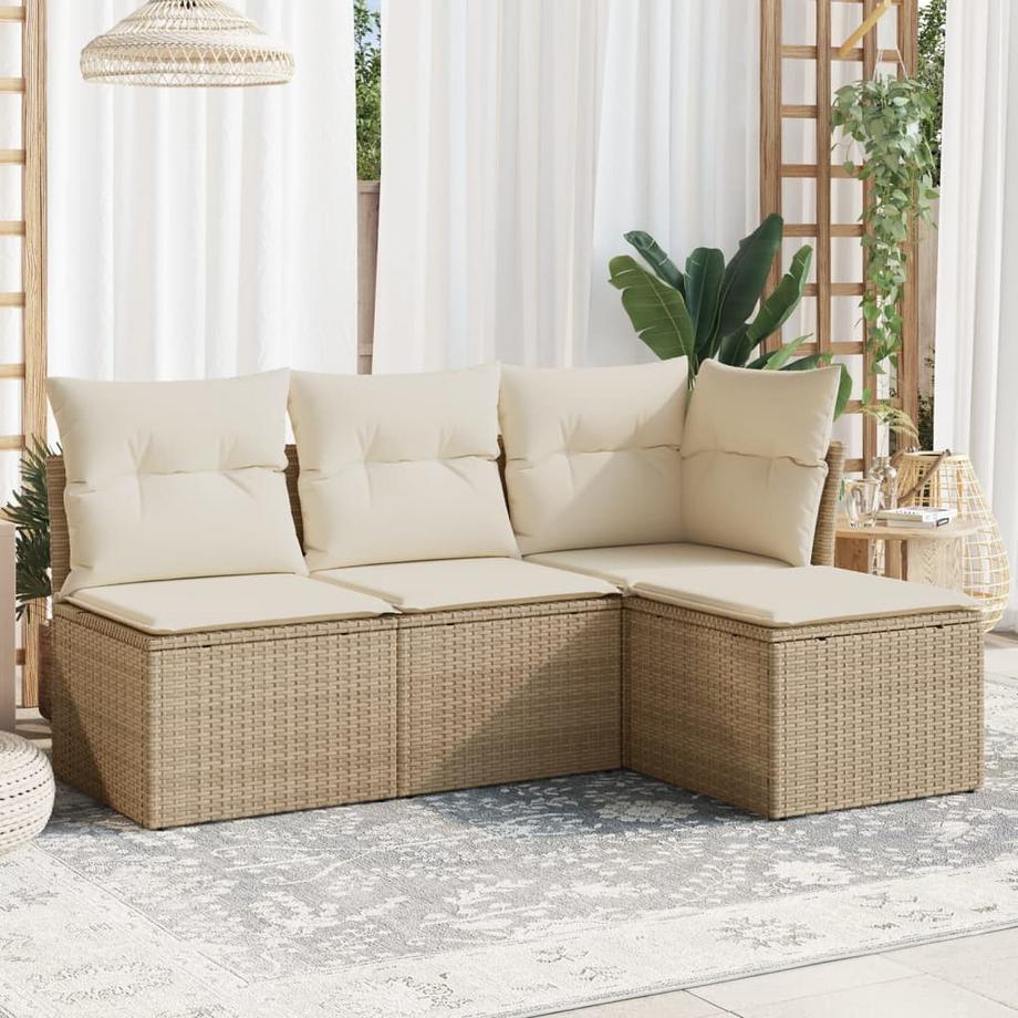 VidaXL Ensemble de canapés de jardin rotin synthétique  
