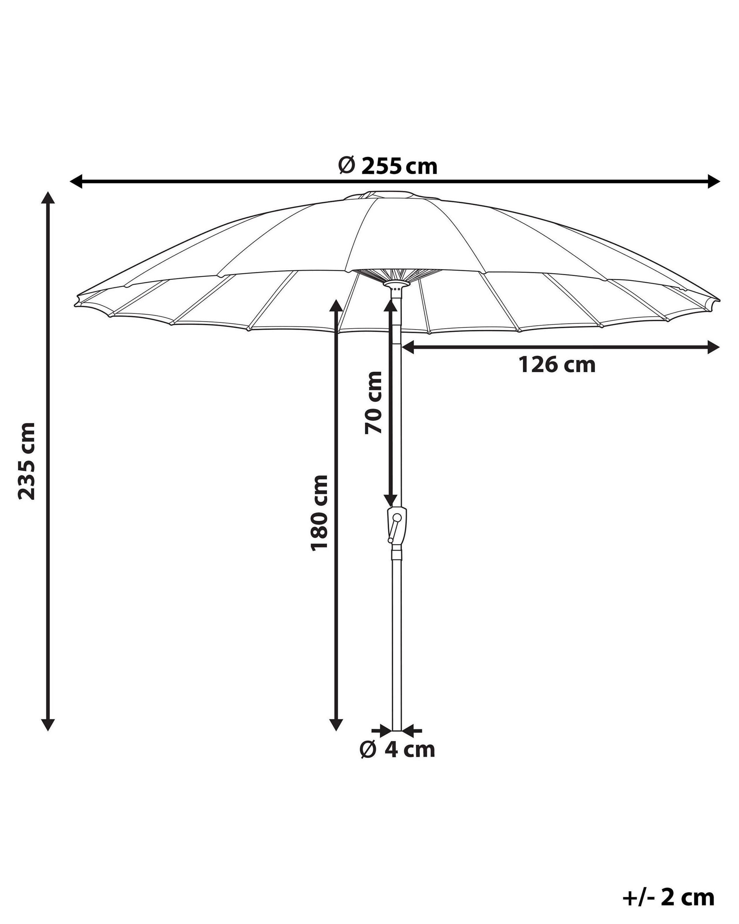 Beliani Parasol de jardin en Tissu BAIA  