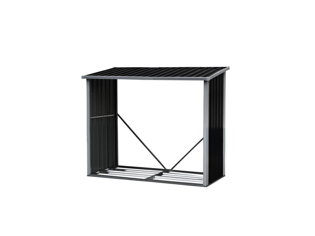Vente-unique Kaminholzregal - Metall aus verzinktem Stahl - 2,23 m3 - 182 x 83 x 148cm - DERWOOD  