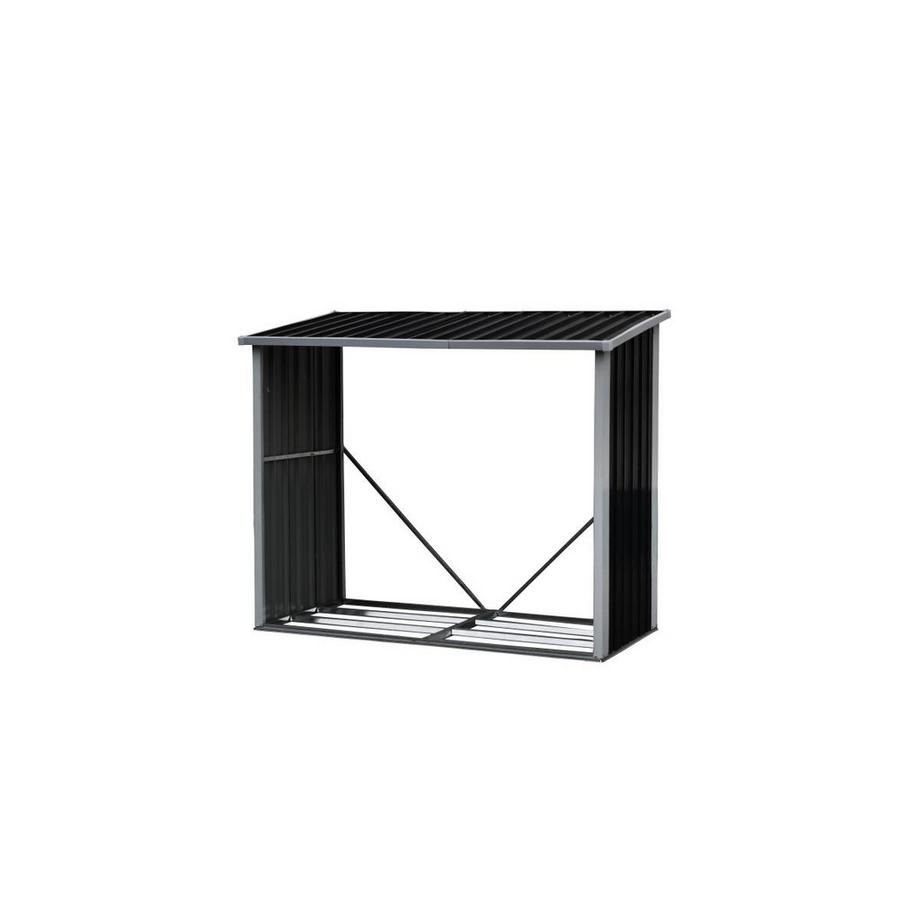 Vente-unique Kaminholzregal - Metall aus verzinktem Stahl - 2,23 m3 - 182 x 83 x 148cm - DERWOOD  