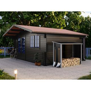 Vente-unique Kaminholzregal - Metall aus verzinktem Stahl - 2,23 m3 - 182 x 83 x 148cm - DERWOOD  