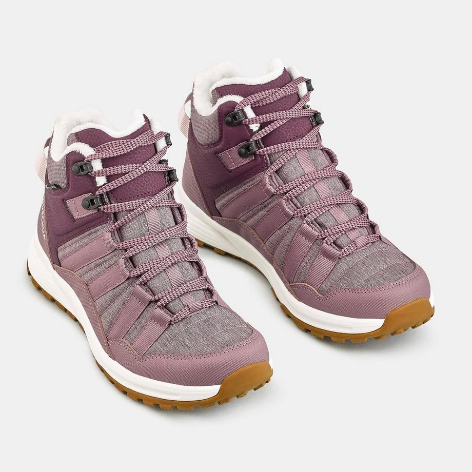 QUECHUA SH100 X-Warm Chaussures de randonnée hivernales imperméables mi-montantes pour femme  
