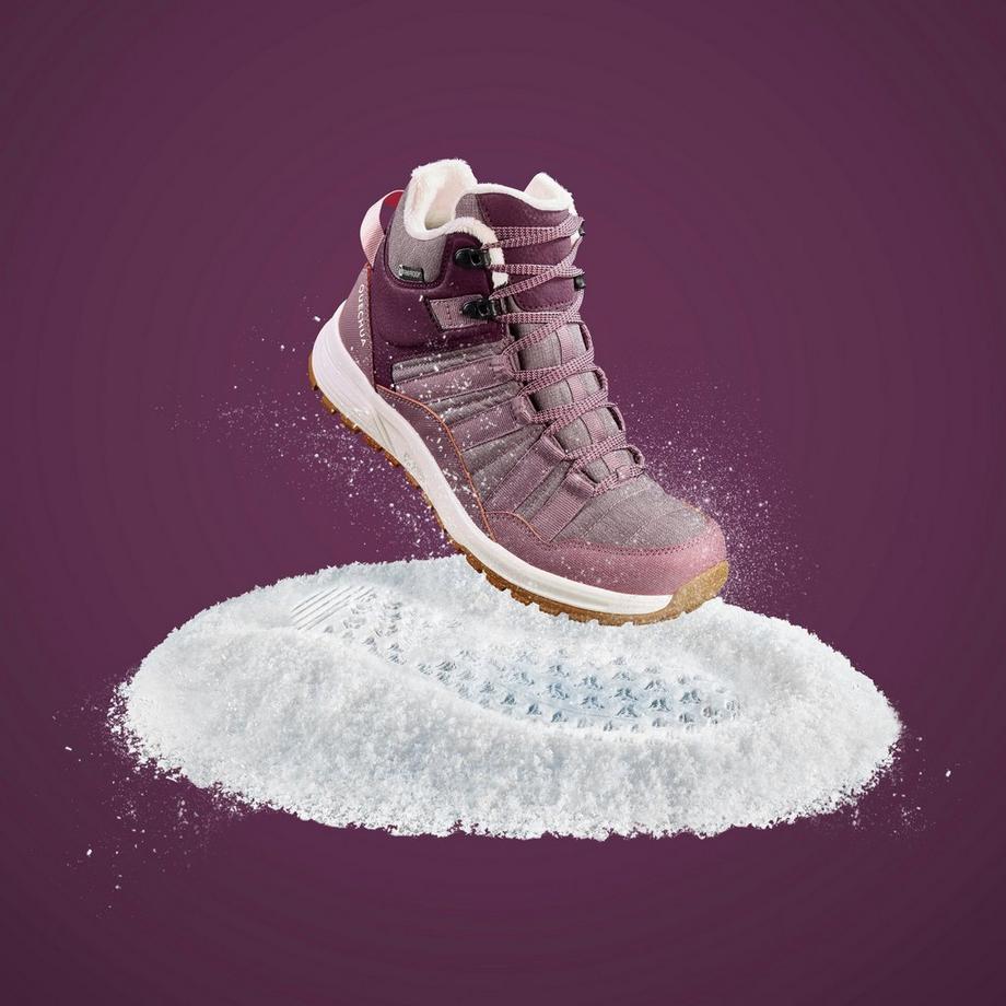 QUECHUA SH100 X-Warm Chaussures de randonnée hivernales imperméables mi-montantes pour femme  