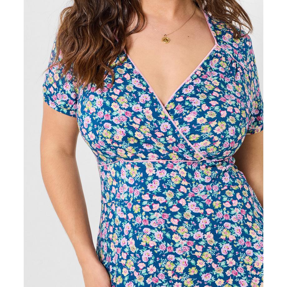 Joe Browns Jerseykleid mit Blumenmuster und Wickeloptik  