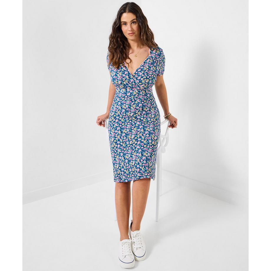 Joe Browns Jerseykleid mit Blumenmuster und Wickeloptik  