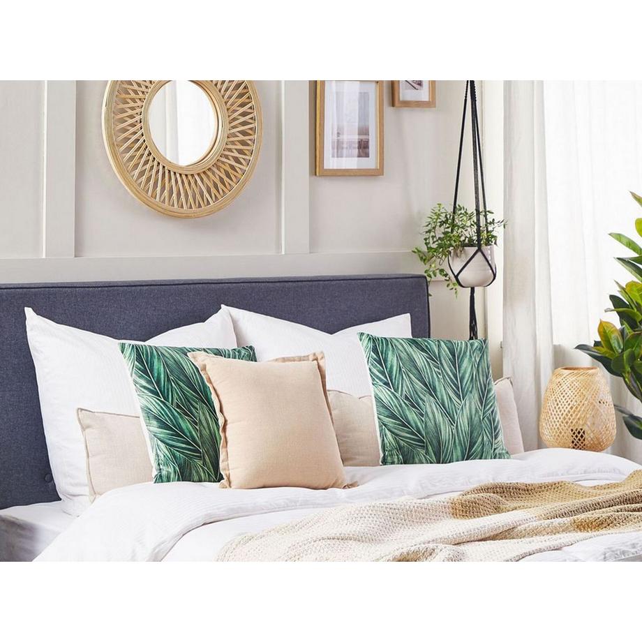 Beliani Dekokissen 2er Set aus Samtstoff Modern DIASCIA  