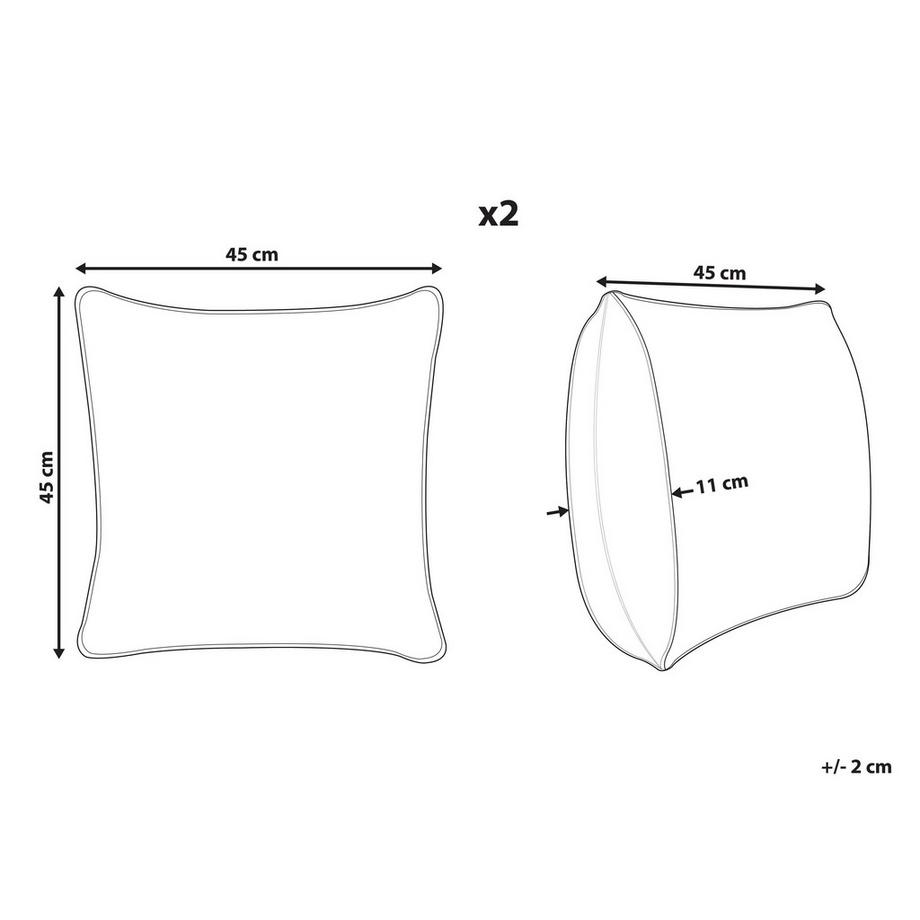 Beliani Dekokissen 2er Set aus Samtstoff Modern DIASCIA  