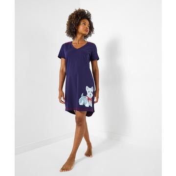 Kariertes Winter-Jersey-Nachthemd