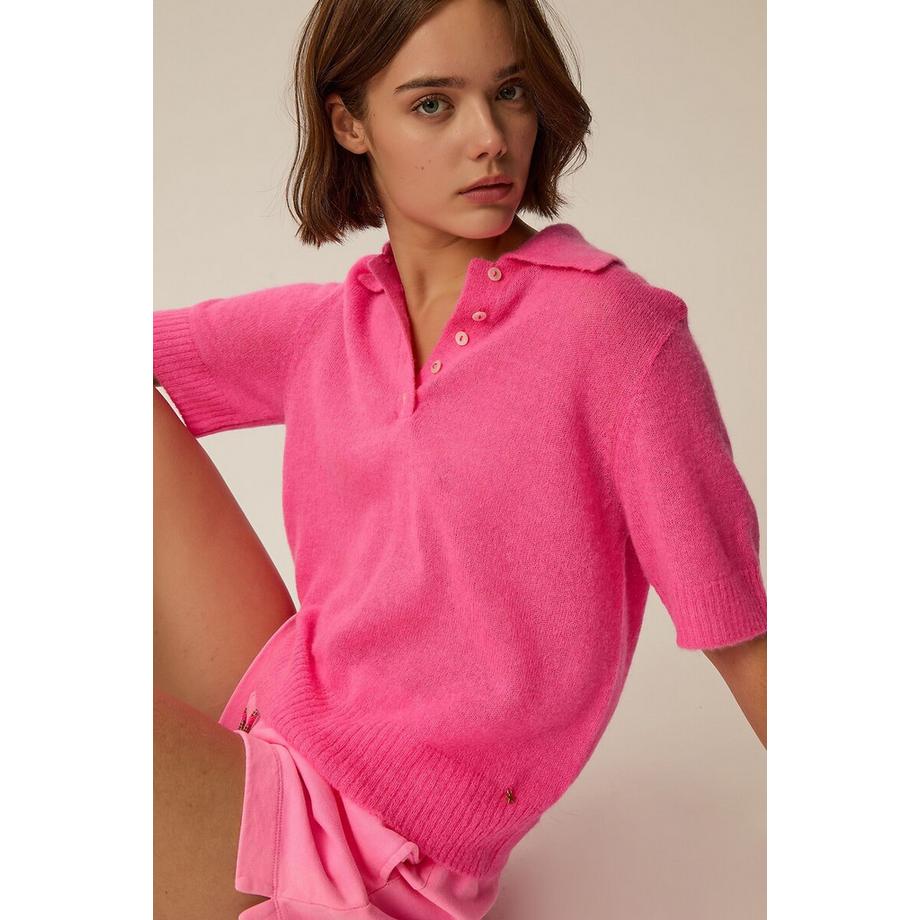 Des Petits Hauts Cowboy Maglione Collo Polo Maniche Corte  