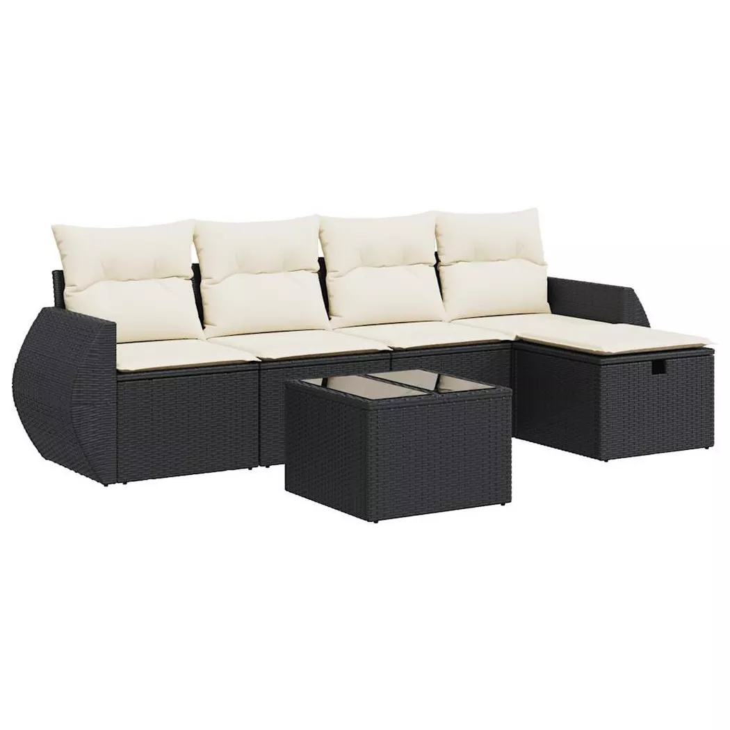 VidaXL - Gartensofa set poly-rattan, One Size, Schwarz