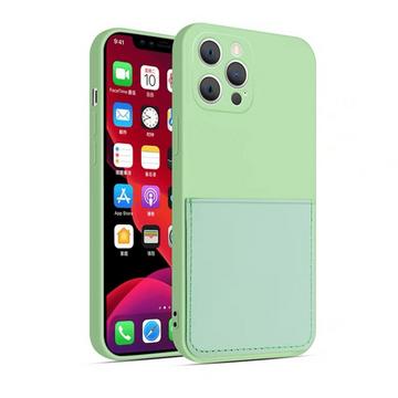 Silikon Case mit Kartenfach iPhone 12 Pro - Green