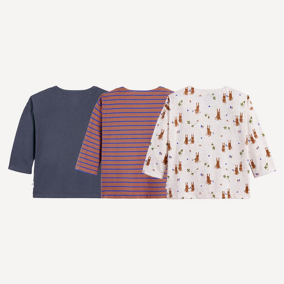 La Redoute Collections  Lot de 3 T-shirts col tunisien à manches longues 