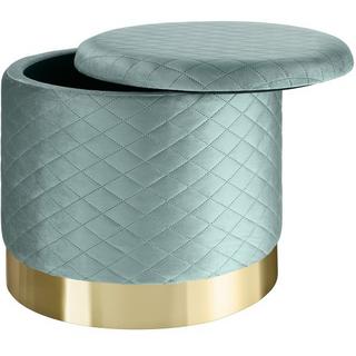 Tectake Pouf coffre de rangement aspect velours COCO matelassé  