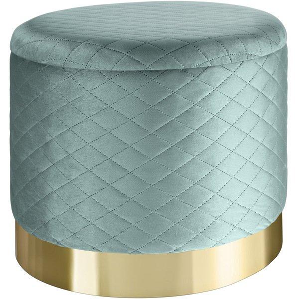 Tectake Pouf coffre de rangement aspect velours COCO matelassé  