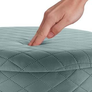 Tectake Pouf coffre de rangement aspect velours COCO matelassé  