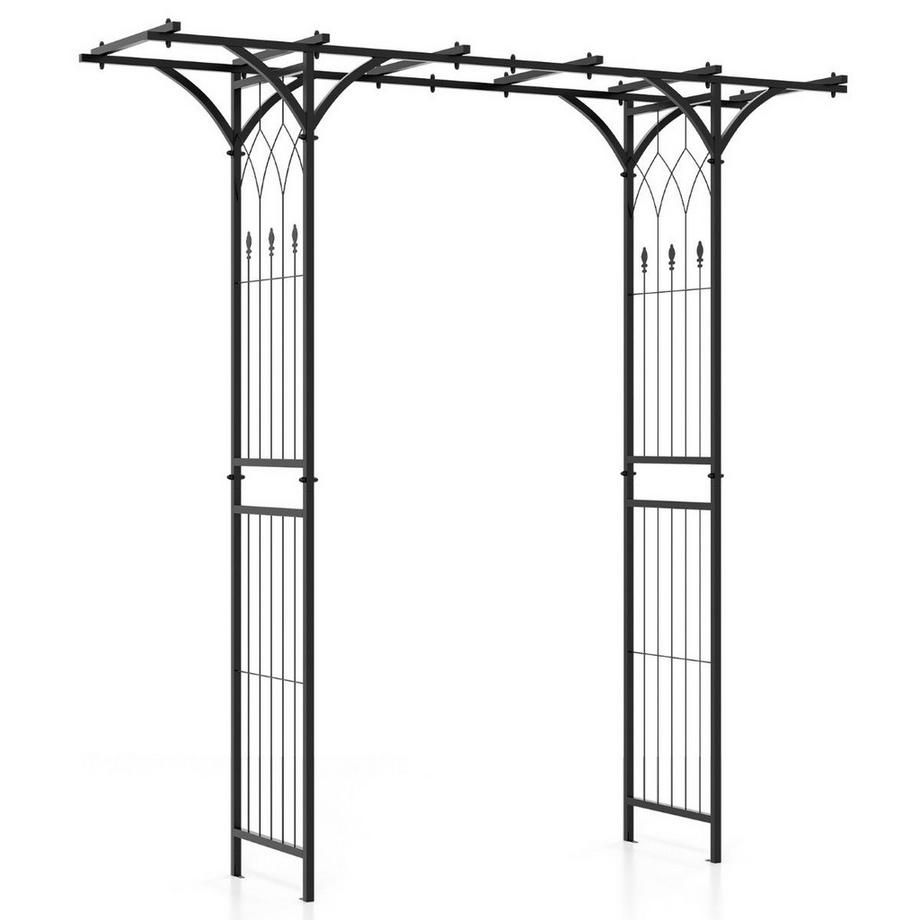 Northix  Arche de jardin en métal pour plantes grimpantes, arche de jardin, 200 x 52 x 206 cm, noir 