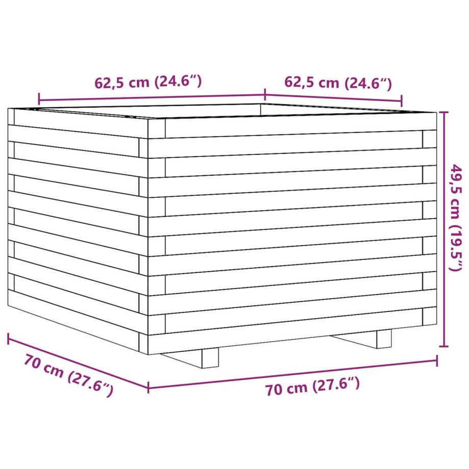 VidaXL Jardinière pinède imprégnée  