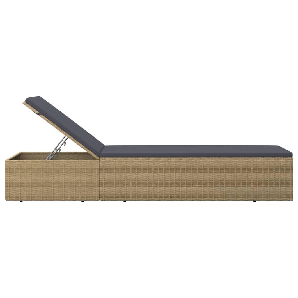 VidaXL Chaise longue rotin synthétique  