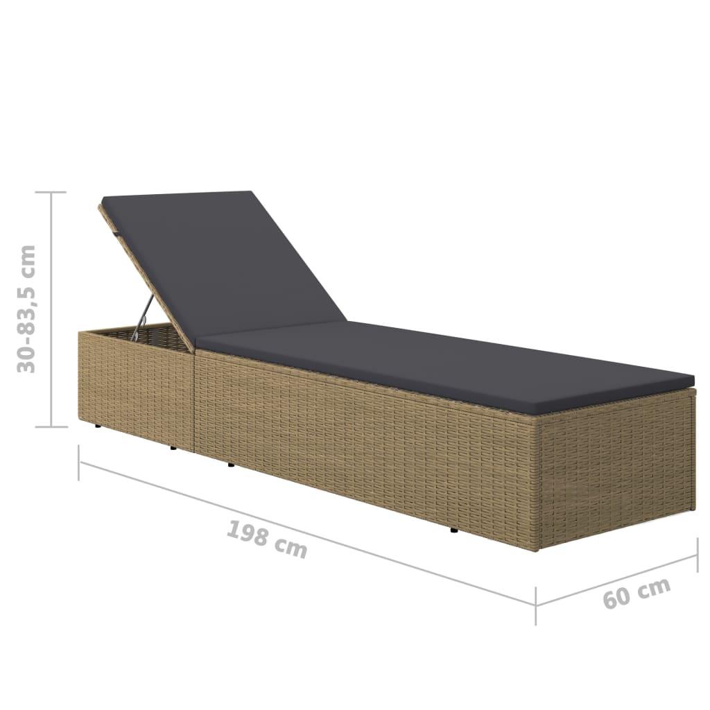 VidaXL Gartenliege poly-rattan  