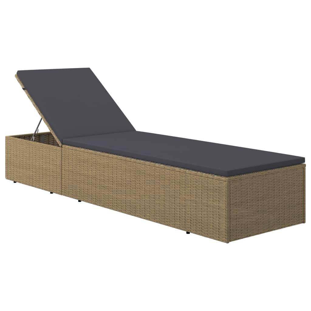 VidaXL Chaise longue rotin synthétique  