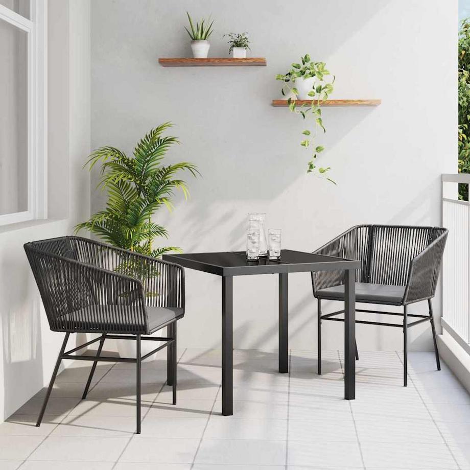 VidaXL Set da Pranzo per Giardino Acciaio verniciato a polvere  