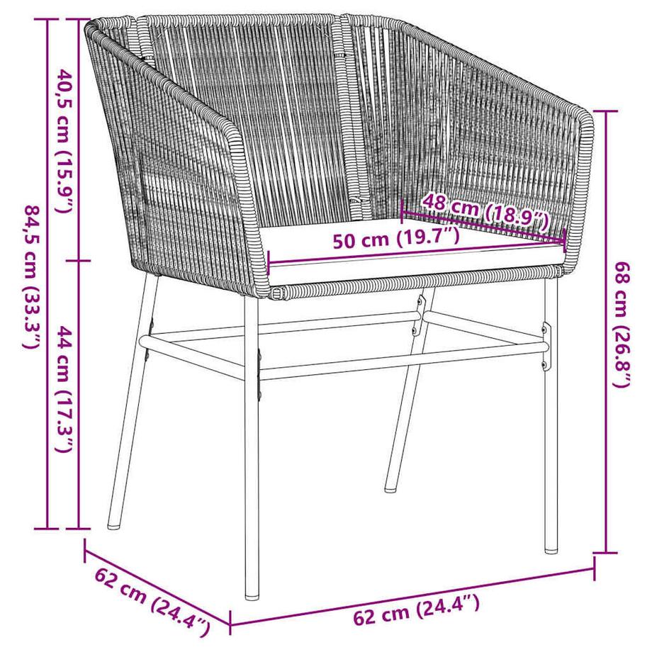 VidaXL Set da Pranzo per Giardino Acciaio verniciato a polvere  