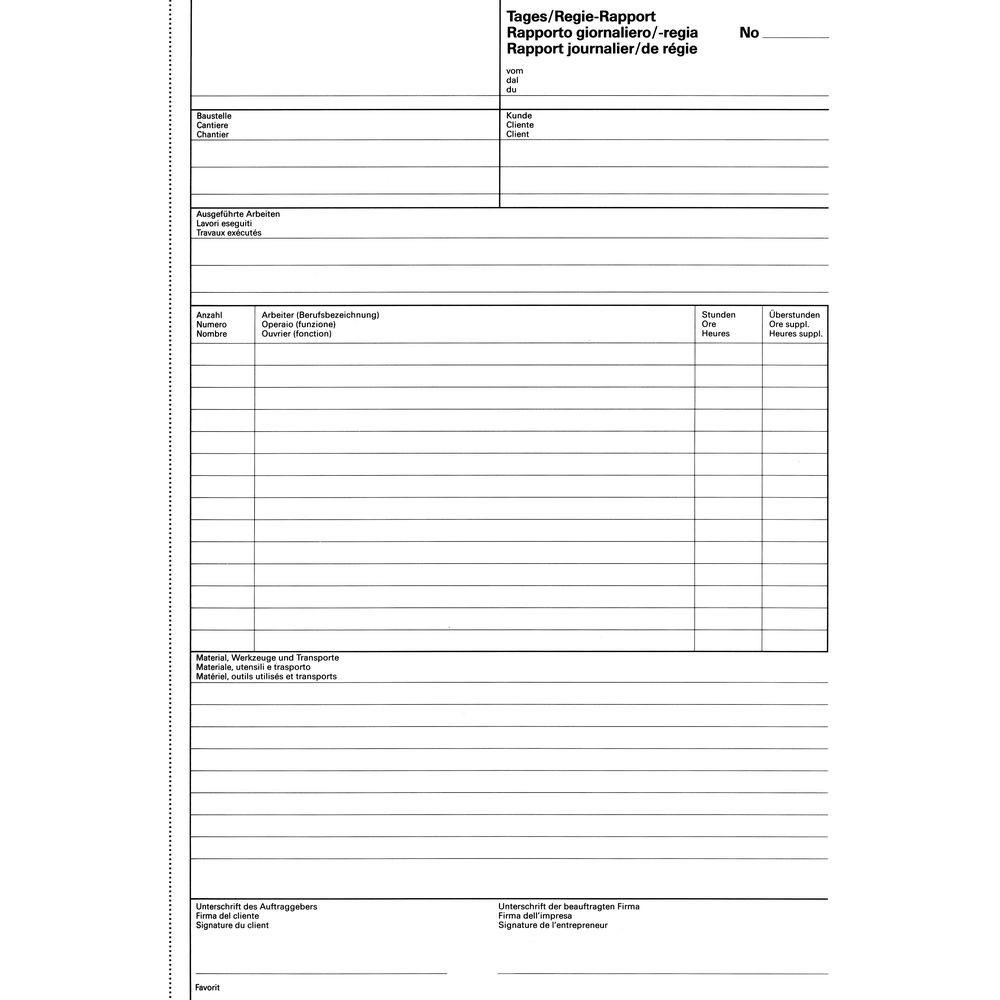 Favorit FAVORIT Regierapport D/F/I A4 9173 weiss/weiss 50x3 Blatt  