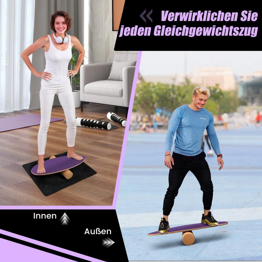Northix  Set Balance Board con rullo in sughero 