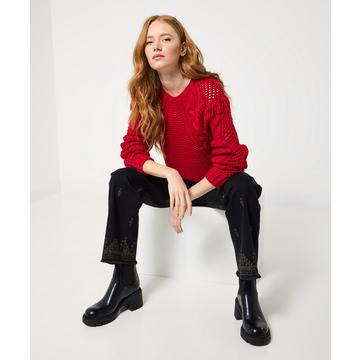 Auffälligerer Zopfpullover