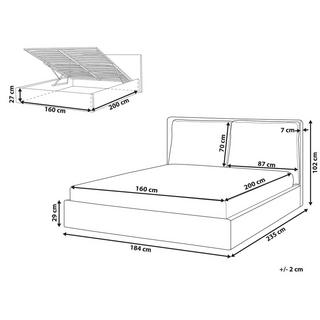 Beliani Bett mit Bettkasten aus Samtstoff Modern BAJONNA  