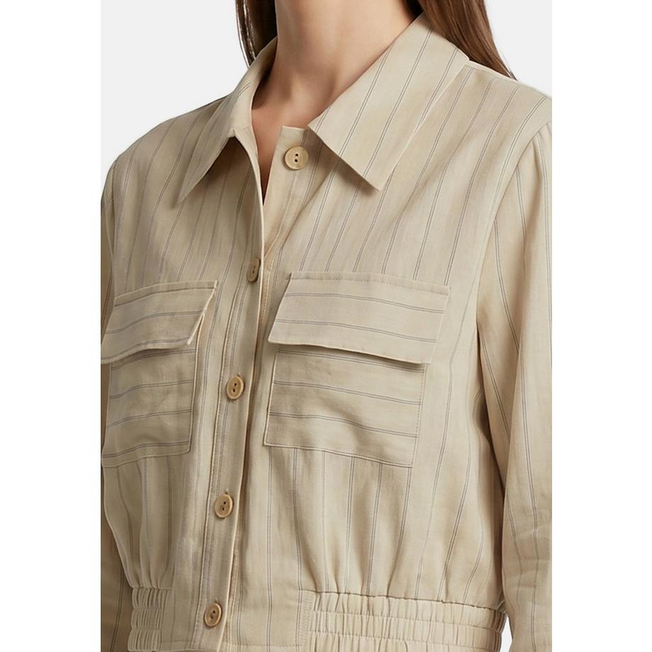 Roberta Rossi Camicia a maniche lunghe a righe con tasche petto  