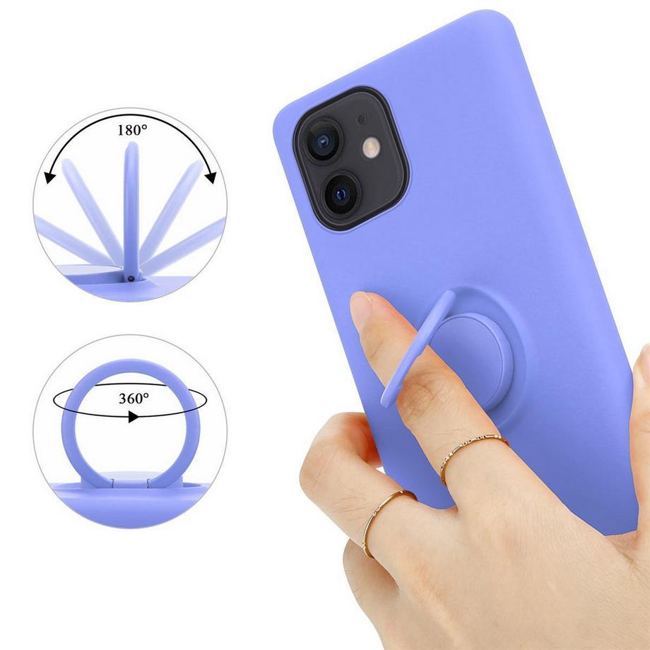 Cadorabo  Hülle für Apple iPhone 12 MINI TPU Silikon mit Ring Liquid 