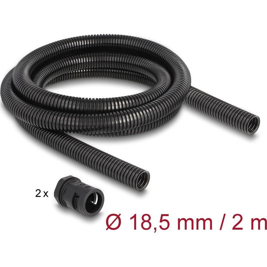 DeLock  Kabelschlauch 2 m x 18.5 mm Schwarz 