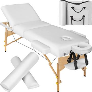 Ensemble de table de massage à 3 zones Somwang avec rembourrage de 7,5 cm d’épaisseur, rouleaux et cadre en bois