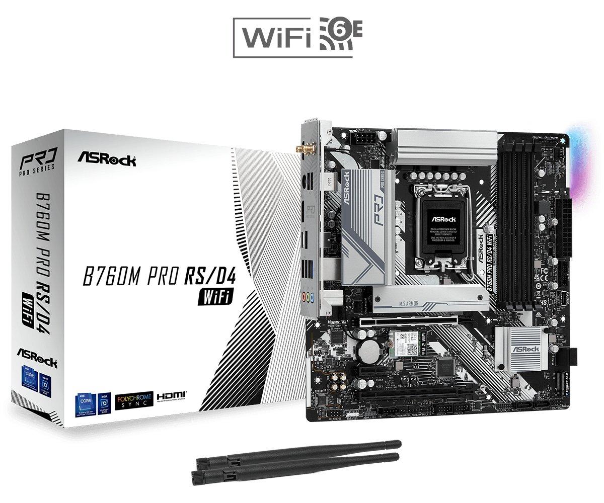 ASRock  B760M Pro RS/D4 WiFi Intel B760 LGA 1700 micro ATX 