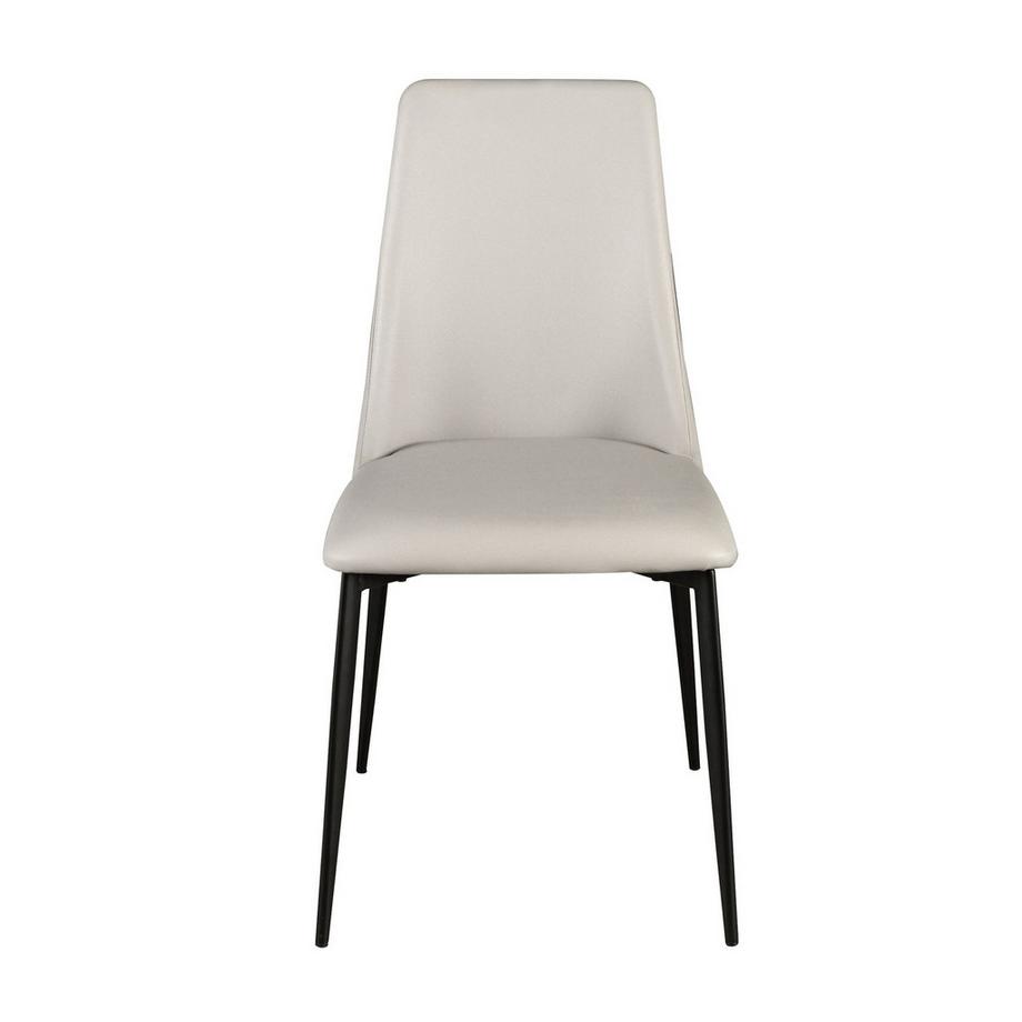 ANGEL CERDA Chaise en similicuir gris clair  