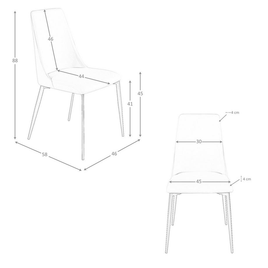 ANGEL CERDA Chaise en similicuir gris clair  