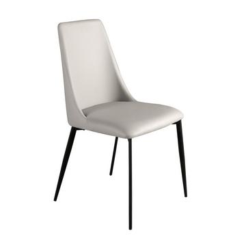 Chaise en similicuir gris clair