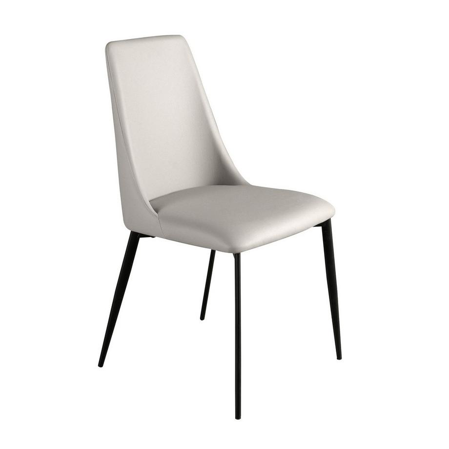 ANGEL CERDA Chaise en similicuir gris clair  