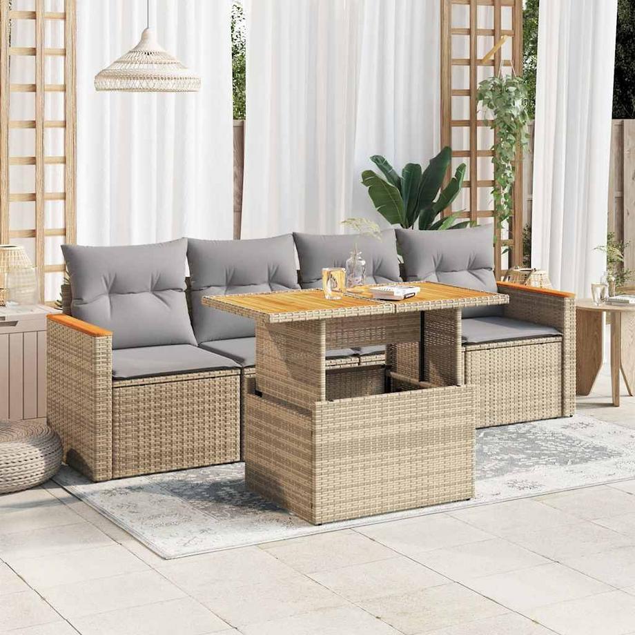 VidaXL set divano da giardino Polirattan  