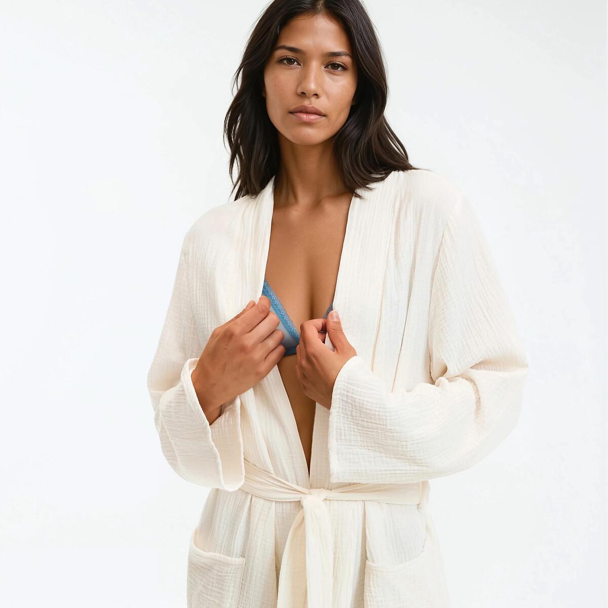 La Redoute Collections Peignoir Kimono en Gaze de Coton  