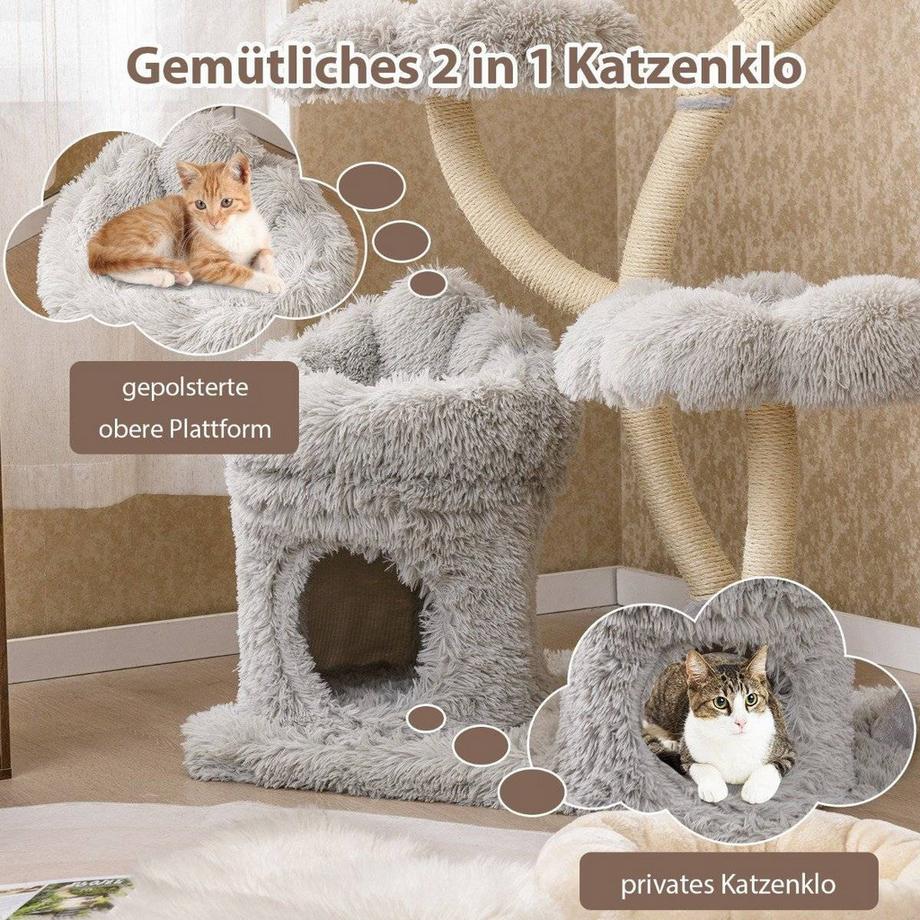 Northix  Arbre à chat avec poteaux en sisal 