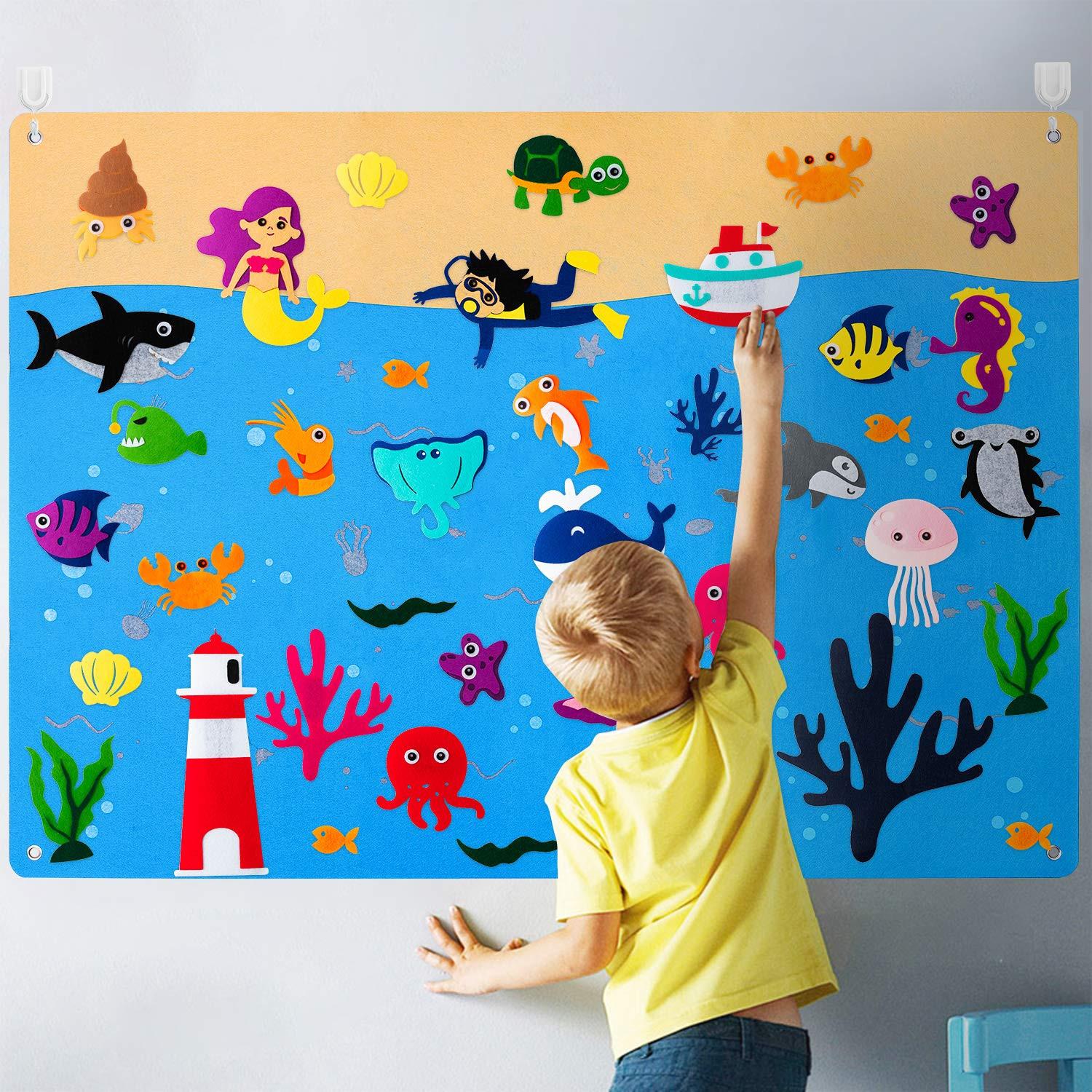 Activity-board  Filzgeschichten aus Meerestieren für Kinder Ocean World Storytelling 