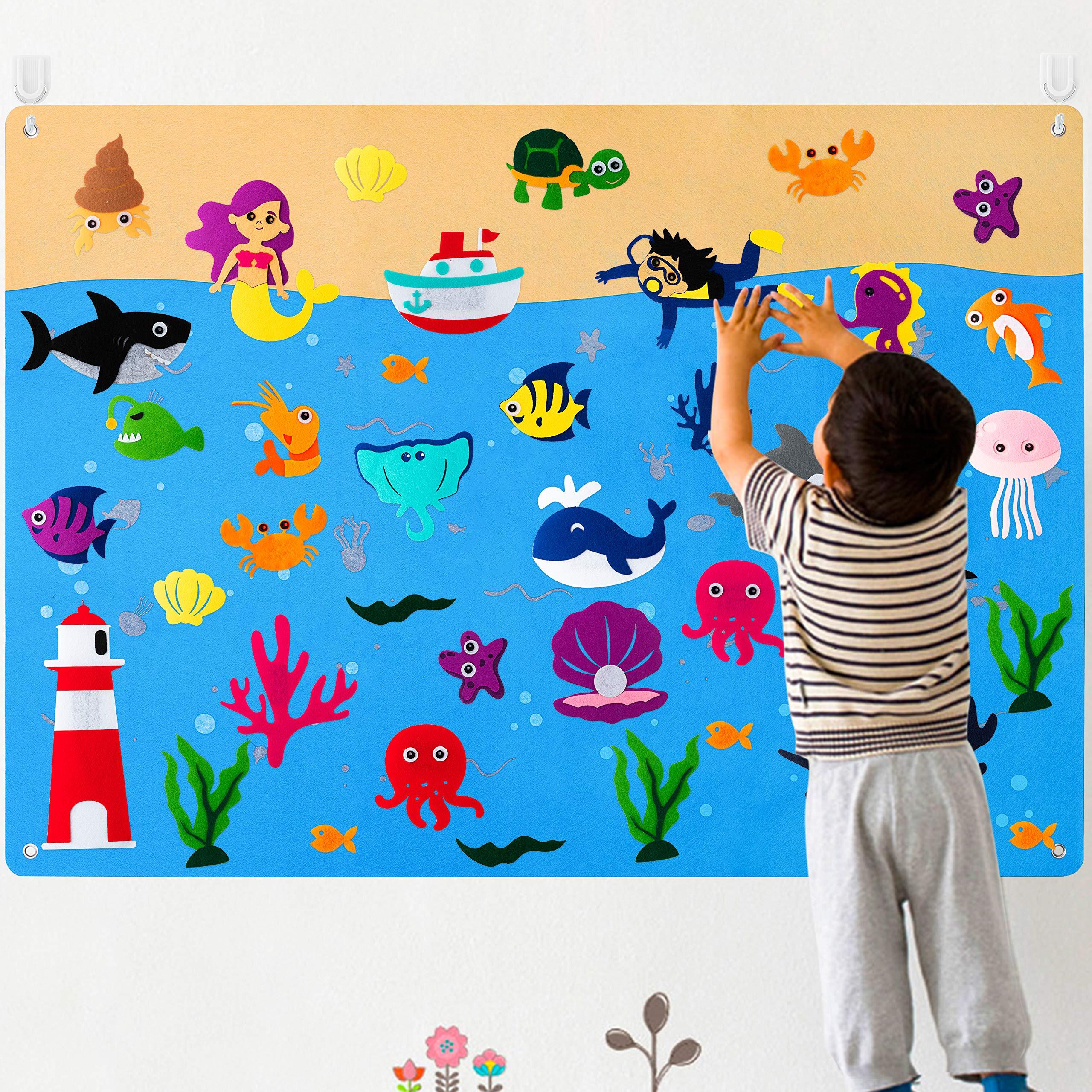 Activity-board  Filzgeschichten aus Meerestieren für Kinder Ocean World Storytelling 